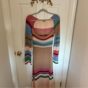 VRG GRL Multicolor Crochet Maxi Dress